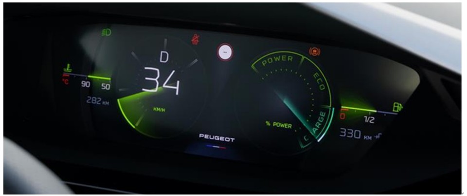 스텔란티스 스마트 하이브리드 전용 계기판. 자료=스텔란티스 코리아