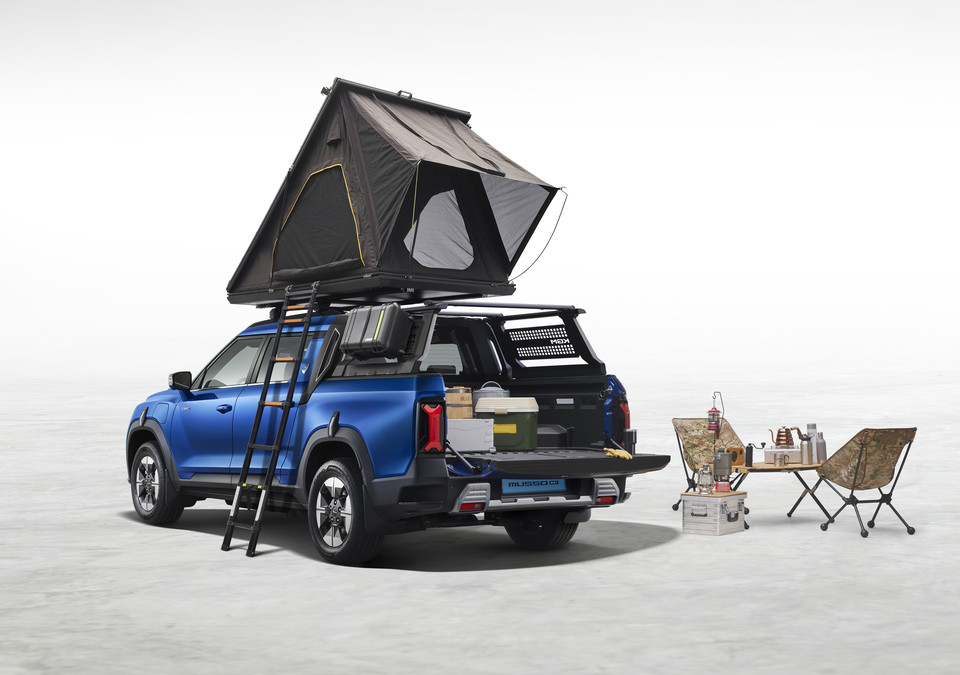 KGM 무쏘 EV의 캠핑카 커스터마이징. 사진=KGM