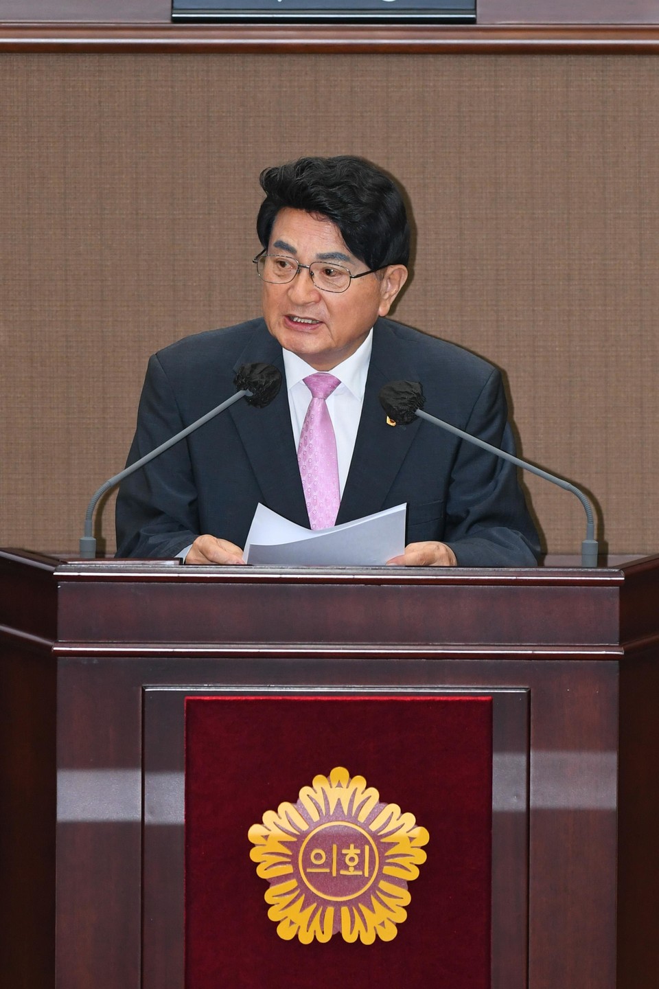 홍국표 서울시의원이 제331회 정례회에서 5분 발언을 하고 있다. 사진=서울시의회