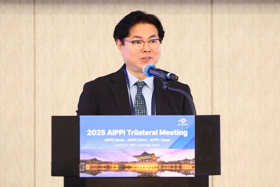 목성호 특허청 차장이 ‘2025 한-중-일 3국회의’에서 기조연설을 하고 있다. 사진=특허청