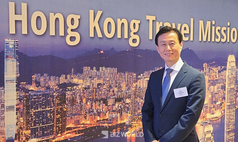 김윤호 홍콩관광청 지사장이 관광교역전에 대해 설명하고 있다. 사진=손진석 기자