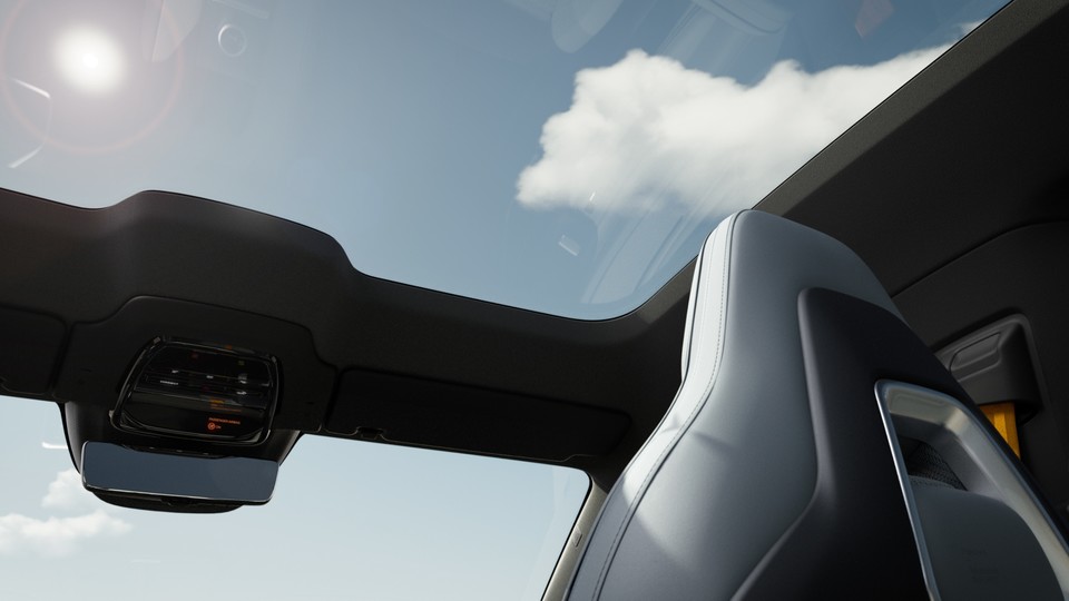 국내 시장 처음 선보이는 버튼 하나로 루프의 투명도를 조절할 수 있는 ‘일렉트로크로믹 글래스 루프’ 모습. 사진=폴스타