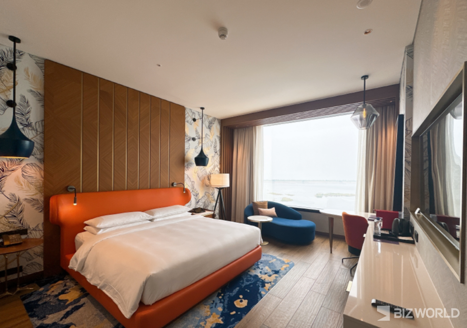 포레스트 타워의 디럭스 킹 타입 객실. 인천(영종도)=김미진 기자