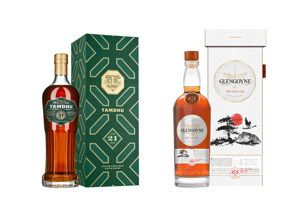 탐두 21년(왼쪽), 글렌고인 미즈나라 오크. 사진=롯데칠성음료