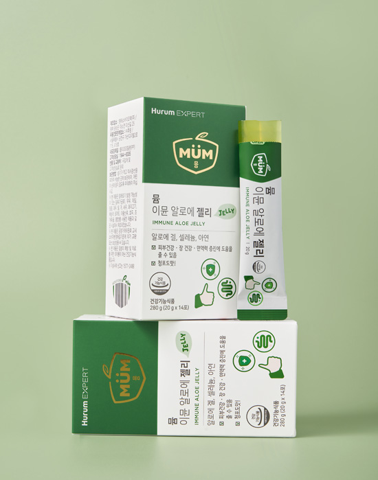 휴럼의 어린이 건강 브랜드 '뮴(MUM)'이 자사의 '뮴이뮨알로에젤리'가 2차 물량 완판에 이어 3차 물량 입고 완료됐다고 28일 밝혔다. 사진=뮴(MUM)