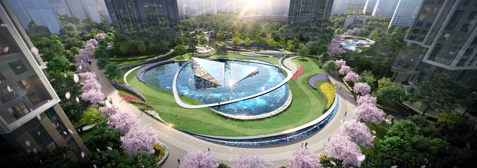 래미안 헤리븐 반포 중앙광장 조감도. 사진=삼성물산 건설부문