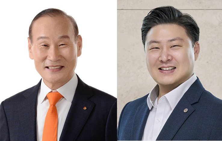 형지그룹 최병오 회장(좌), 최준호 부회장(우). 사진=형지그룹