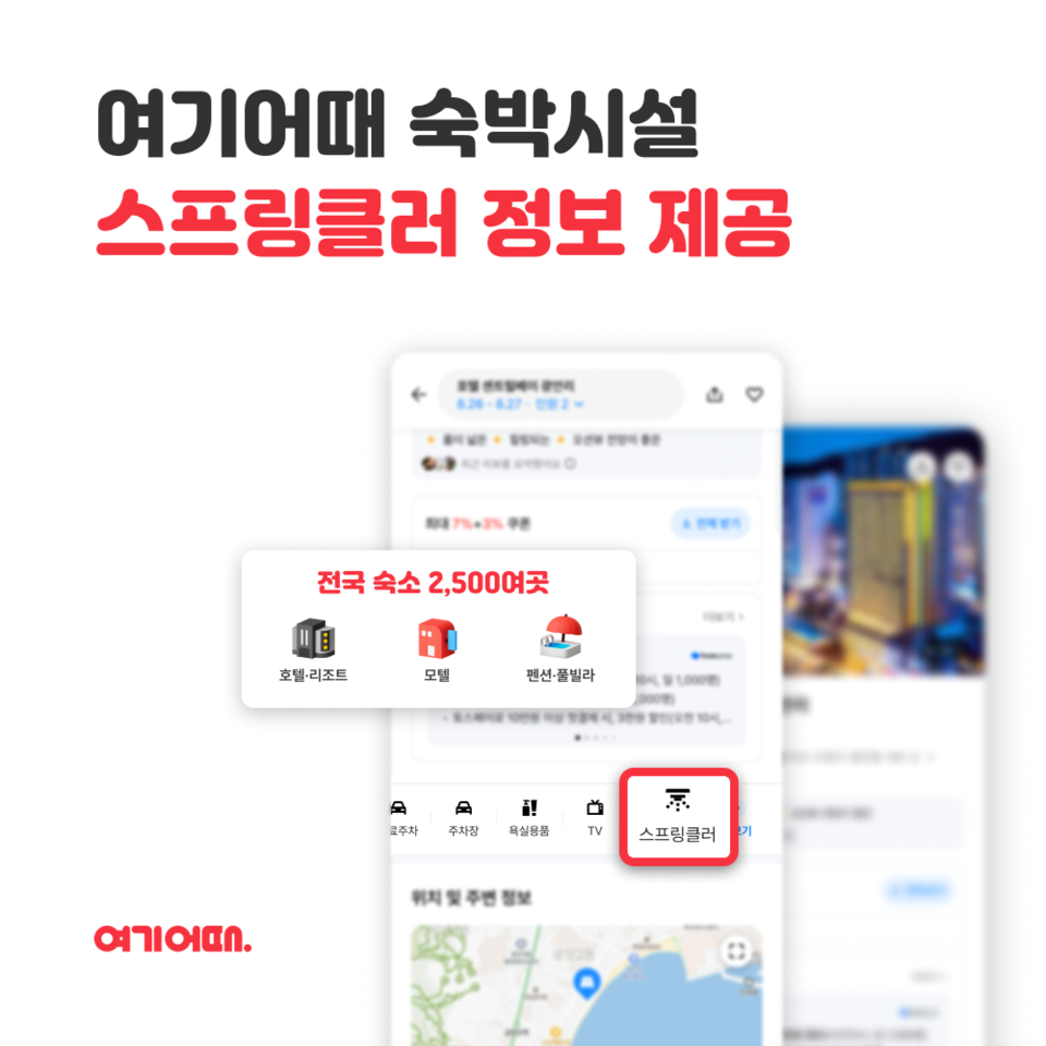 여기어때가 국내 중소형호텔 등 숙박시설의 스프링클러 설치 정보를 제공한다. 사진=여기어때