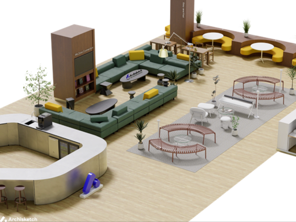 3D 인테리어 솔루션 아키스케치로 제작한 성수 오피스 인테리어 이미지. 사진=아키스케치 