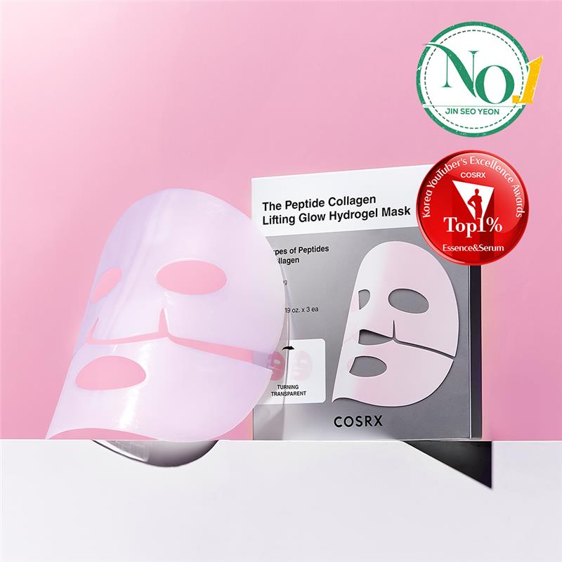 글로벌 스킨케어 브랜드 ‘코스알엑스(COSRX)’의 ‘더 펩타이드 콜라겐 리프팅 글로우 하이드로겔 마스크’가 네이버 스마트스토어 품절과 무신사 뷰티 포함 전체 카테고리 1위를 동시에 기록했다고 밝혔다. 사진=코스알엑스