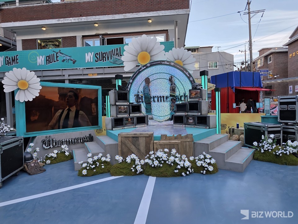 11일 펍지 성수 중앙에 설치된 포토존. 사진=이효정 기자