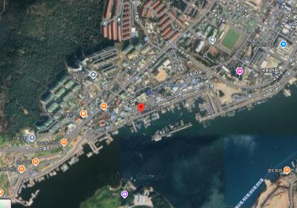 여수 어항단지로의 잠수기 5호 횟집. 사진=구글맵 캡처