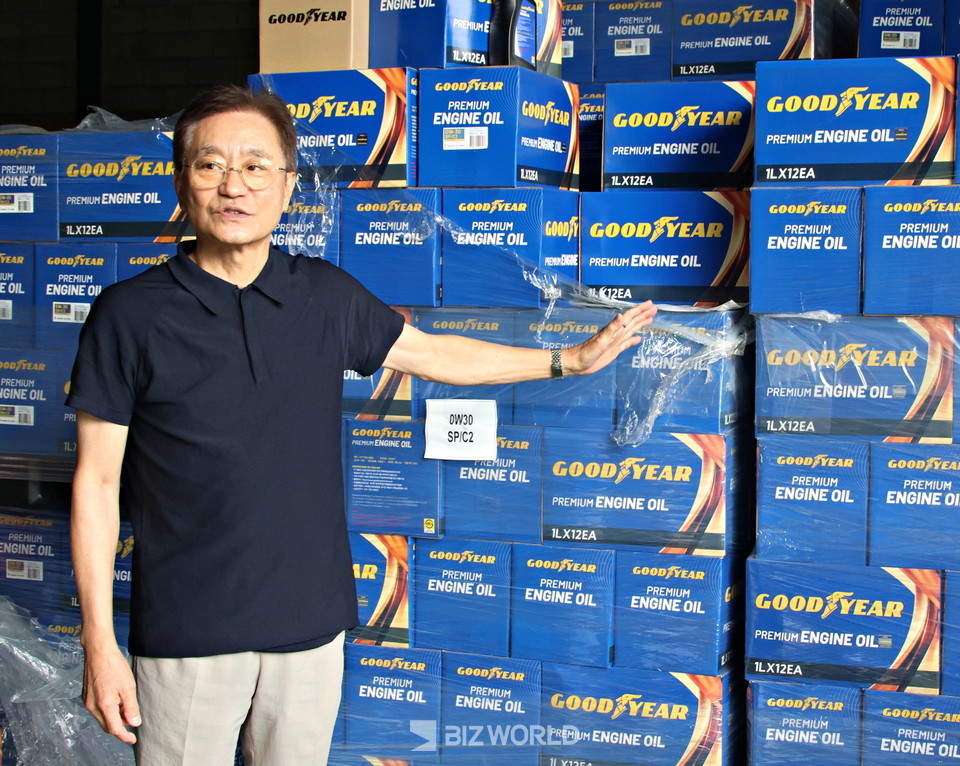 함훈성 대표가 굿이어 제품의 글로벌 스탠다드와 제품력에 대해여 강조하고 있다. 사진=손진석 기자