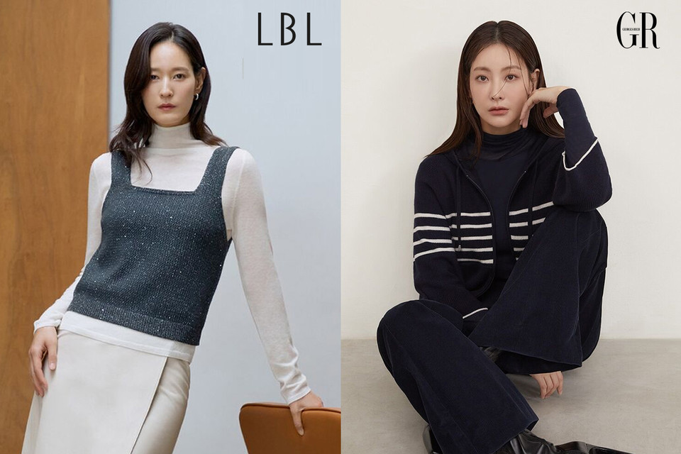 자체 패션 브랜드 LBL(좌)·조르쥬레쉬(우) 모델 연출컷. 사진=롯데홈쇼핑
