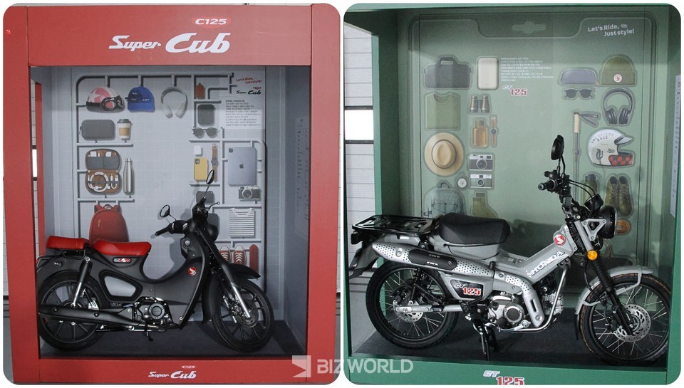 혼다 트렉데이에 포토존에 전시되어 있는 바이크. 용인=손진석 기자