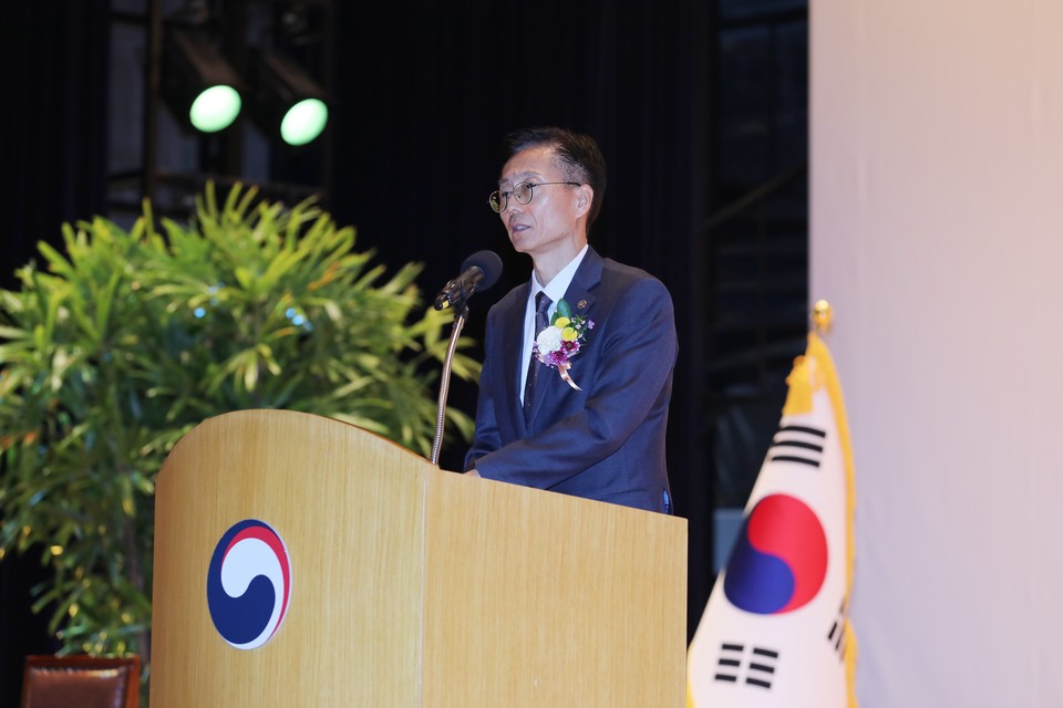 김용선 지식재산처장이 5일 정부대전청사에서 열린 취임식에서 취임사를 하고 있다. 사진=지식재산처