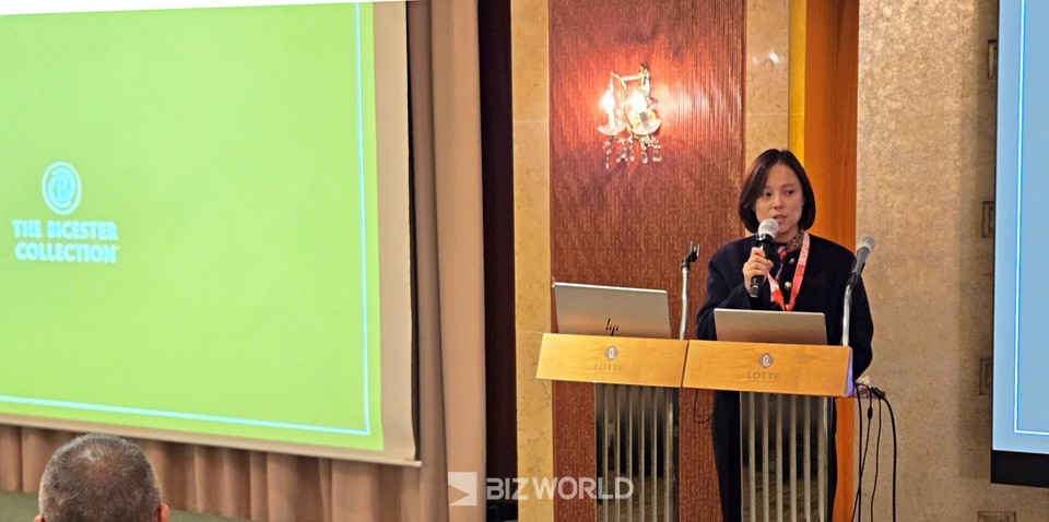 비스터아울렛 강우영 이사가 아울렛의 특장점에 대해 이야기하고 있다. 사진=손진석 기자