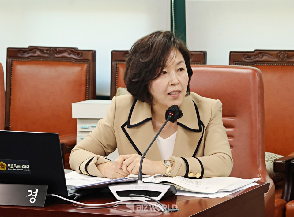 김경 서울시의원이 행정사무감사에서 질의하고 있다. 사진=손진석 기자