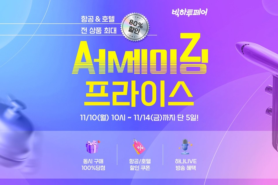 하나투어, 항공·호텔 최대 80% 할인 어메이징 프라이스 프로모션 실시. 사진=하나투어