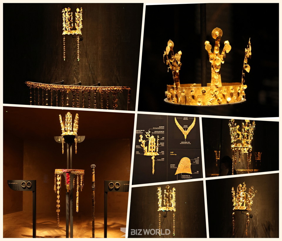 국립경주박물관에서 진행하고 있는 신라 금관 전시회에 전시 중인 신라금관. 사진=손진석 기자