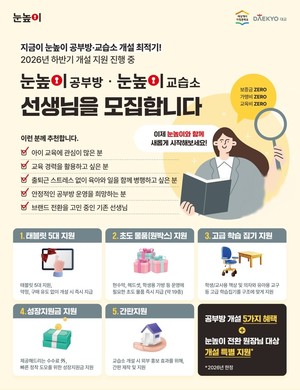 대교, 눈높이 공부방·교습소 신규 개설 지원 나서 - 뉴스 썸네일 이미지
